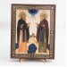 Икона Зосима и Савватий на дереве №182 13х16 с двойным тиснением
