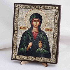 Икона Анастасия Узорешительница на дереве №22 13х16 с двойным тиснением