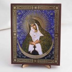 Икона Остробрамская БМ на дереве №221 13х16 с двойным тиснением