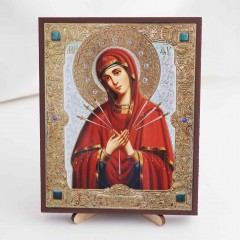 Икона Умягчение злых сердец БМ на дереве №237 13х16 с двойным тиснением