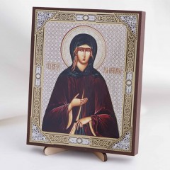 Икона Ксения Петербургская на дереве №33 13х16 с двойным тиснением