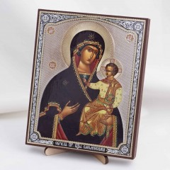 Икона Смоленская БМ на дереве №38 13х16 с двойным тиснением