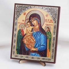 Икона Трех радостей БМ на дереве №48 13х16 с двойным тиснением