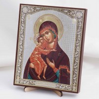 Икона Феодоровская БМ на дереве №51 13х16 с двойным тиснением
