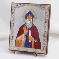 Икона Илья Муромец на дереве №66 13х16 с двойным тиснением
