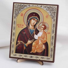 Икона Иверская БМ на дереве №8 13х16 с двойным тиснением