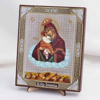 Икона Почаевская БМ на дереве №80 13x16 с двойным тиснением