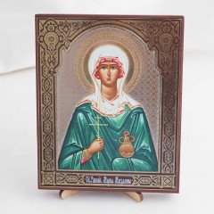 Икона Мария Магдалина на дереве №91 13х16 с двойным тиснением