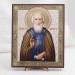 Икона Сергий Радонежский на дереве №108 17х21 с двойным тиснением