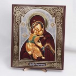Икона Владимирская БМ на дереве №11 17х21 с двойным тиснением