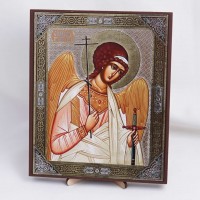 Икона Ангел Хранитель на дереве №17 17х21 с двойным тиснением