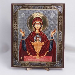 Икона Неупиваемая Чаша БМ на дереве №31 17х21 с двойным тиснением