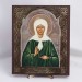 Икона Матрона на дереве №34 17х21 с двойным тиснением