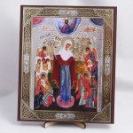 Икона Всех скорбящих Радость БМ на дереве №44 17х21 с двойным тиснением