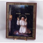 Икона Серафим Саровский на дереве №48 17x21 с двойным тиснением