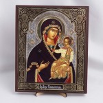Икона Смоленская БМ на дереве №50 17х21 с двойным тиснением