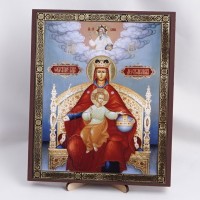 Икона Державная БМ на дереве №56 17x21 с двойным тиснением