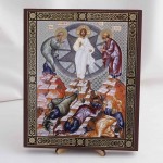 Икона Преображение Господне на дереве №64 17х21 с двойным тиснением