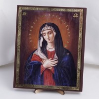 Икона Умиление БМ на дереве №72 17x21 с двойным тиснением