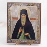 Икона Амвросий Оптинский на дереве №77 17х21 с двойным тиснением