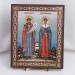 Икона Петр и Феврония на дереве №90 17х21 с двойным тиснением