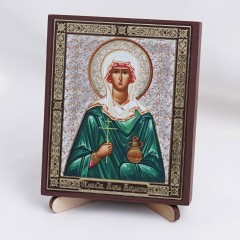 Икона Мария Магдалина на дереве №26 9х11 с двойным тиснением