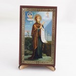 Икона Боголюбская БМ на дереве №35 7.5х12.5 с двойным тиснением