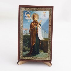 Икона Боголюбская БМ на дереве №35 7.5х12.5 с двойным тиснением