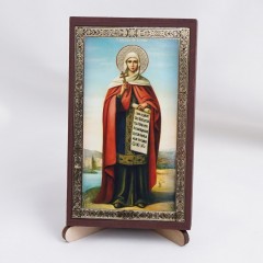 Икона Параскева Пятница на дереве №37 7.5х12.5 с двойным тиснением