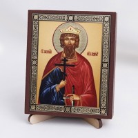 Икона Владимир, равн. князь Киевский на дереве №56 9х11 с двойным тиснением