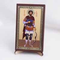 Икона Феодор Стратилат на дереве №68 7.5х12.5 с двойным тиснением