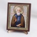 Икона Сергий Радонежский на дереве №83 9х11 с двойным тиснением