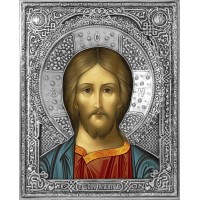 Господь Вседержитель в посеребренной ризе (окладе), Р-133