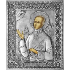 Феодор Ушаков, св. прав., в посеребренной ризе (окладе), Р-222 Феодор Ушаков, св. прав., в посеребренной ризе (окладе), Р-222