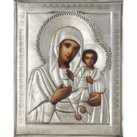 Икона Божией Матери "Иверская" в посеребренной ризе (окладе), Р-224