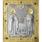 Петр и Феврония, свв. прпп. кнн., в посеребренной ризе (окладе), Р-225.7