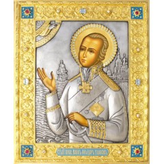 Феодор Ушаков, св. прав., в посеребренной ризе (окладе), Р-222.7 Феодор Ушаков, св. прав., в посеребренной ризе (окладе), Р-222.7