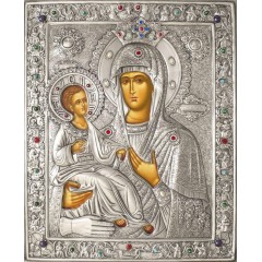 Икона Божией Матери "Троеручица" в посеребренной ризе (окладе), Р-240.6 Икона Божией Матери "Троеручица" в посеребренной ризе (окладе), Р-240.6