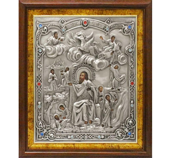 Илия Пророк Фесвитянин, св., в посеребренной ризе (окладе), Р-11.2К