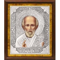 Николай, свт. Мирликийский, чудотв., в посеребренной ризе (окладе), Р-123К