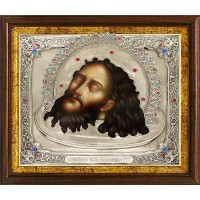Иоанн Пророк, Предтеча и Креститель Господень, усекновение главы, в посеребренной ризе (окладе), Р-12.2К