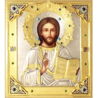 Господь Вседержитель в посеребренной ризе (окладе), Р-141.7
