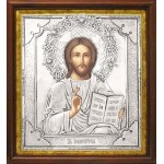 Господь Вседержитель в посеребренной ризе (окладе), Р-141К