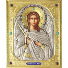 Икона Святого Ангела Хранителя в посеребренной ризе (окладе), Р-212.7 Икона Святого Ангела Хранителя в посеребренной ризе (окладе), Р-212.7