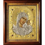 Икона Божией Матери "Казанская" в посеребренной ризе (окладе), Р-213.7К