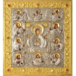 Икона Божией Матери "Курская-Коренная" в посеребренной ризе (окладе), Р-217.7