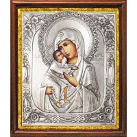 Икона Божией Матери "Феодоровская" в посеребренной ризе (окладе), Р-231К