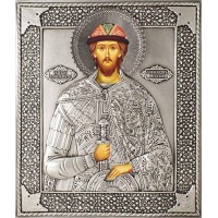 Александр Невский, св. блгв. кн., в посеребренной ризе (окладе), Р-242