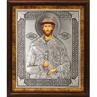 Александр Невский, св. блгв. кн., в посеребренной ризе (окладе), Р-242К