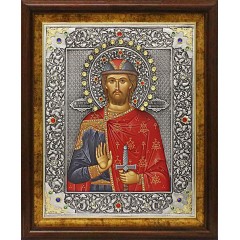 Александр Невский, св. блгв. кн., в посеребренной ризе (окладе) | В киоте | Р-243.2К Александр Невский, св. блгв. кн., в посеребренной ризе (окладе) | В киоте | Р-243.2К